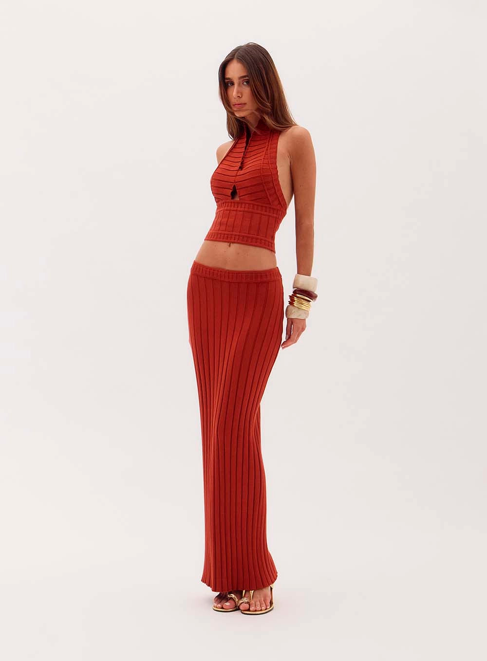 Conjunto Blusa/Saia trico Pamela