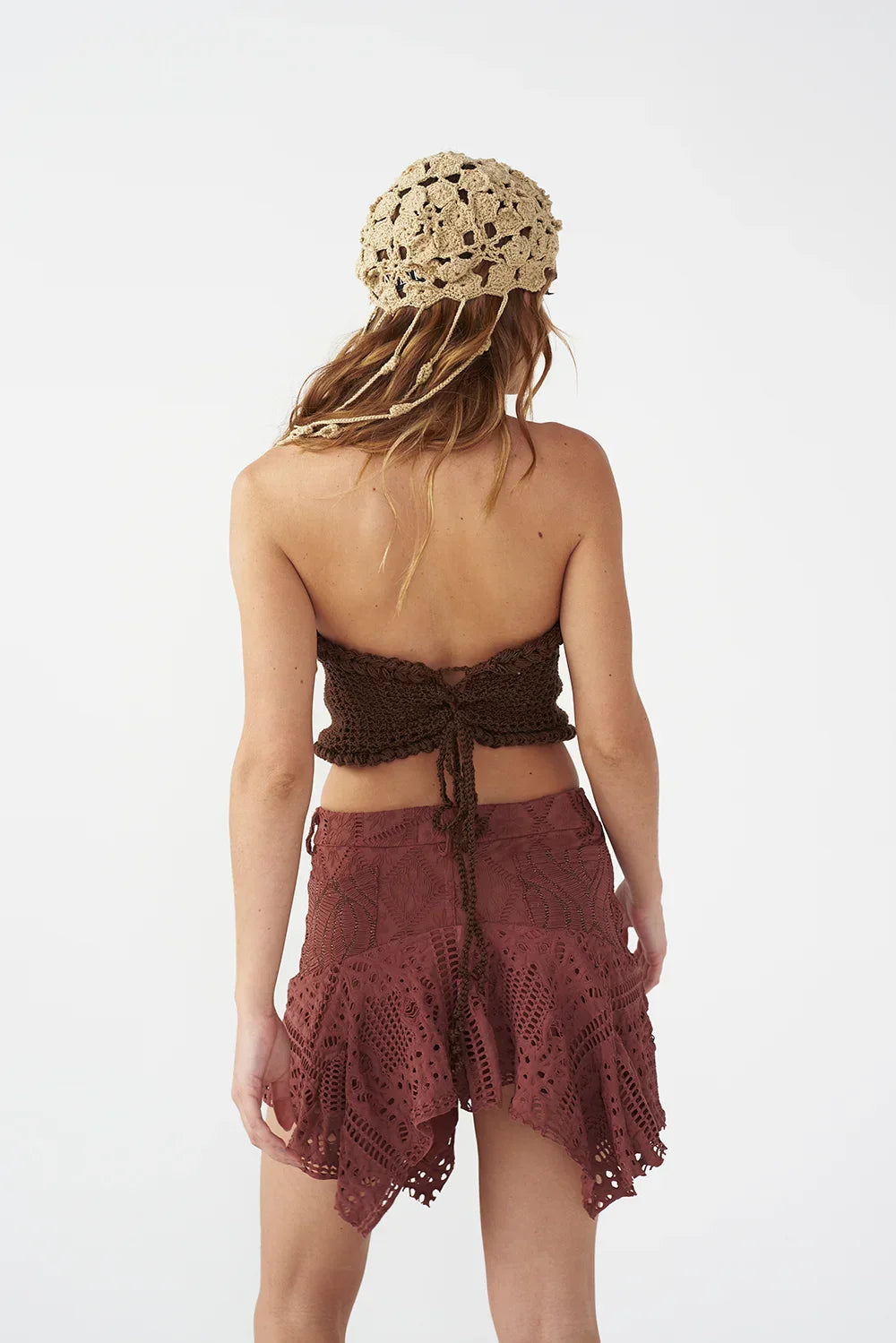 Sun rays mini skirt in brown