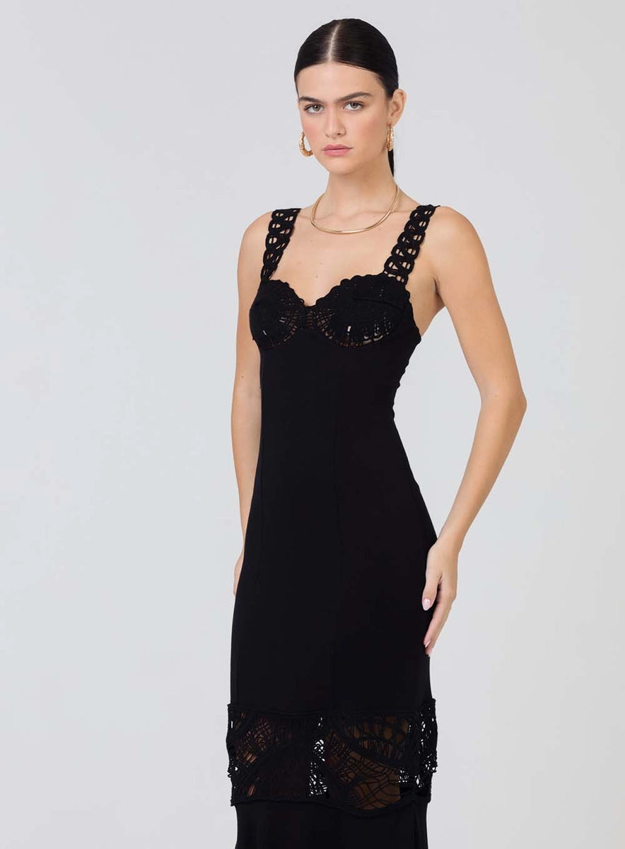 Vestido Slim con Croche
