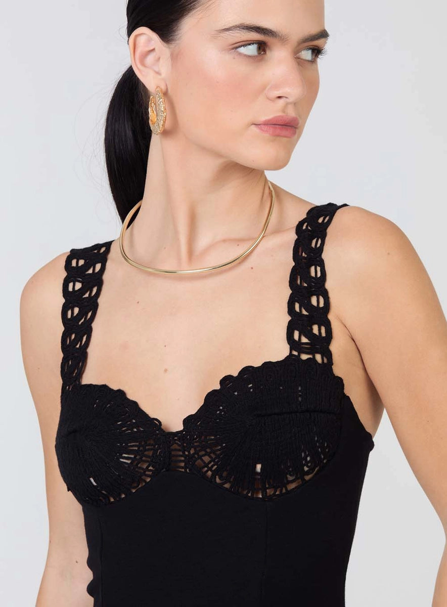 Vestido Slim con Croche