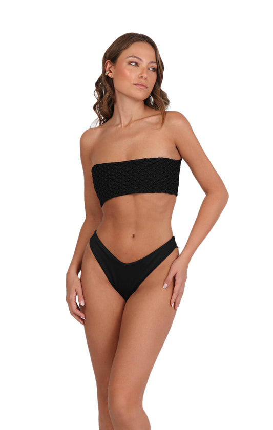 Bikini Obsidian Macrame Strapless